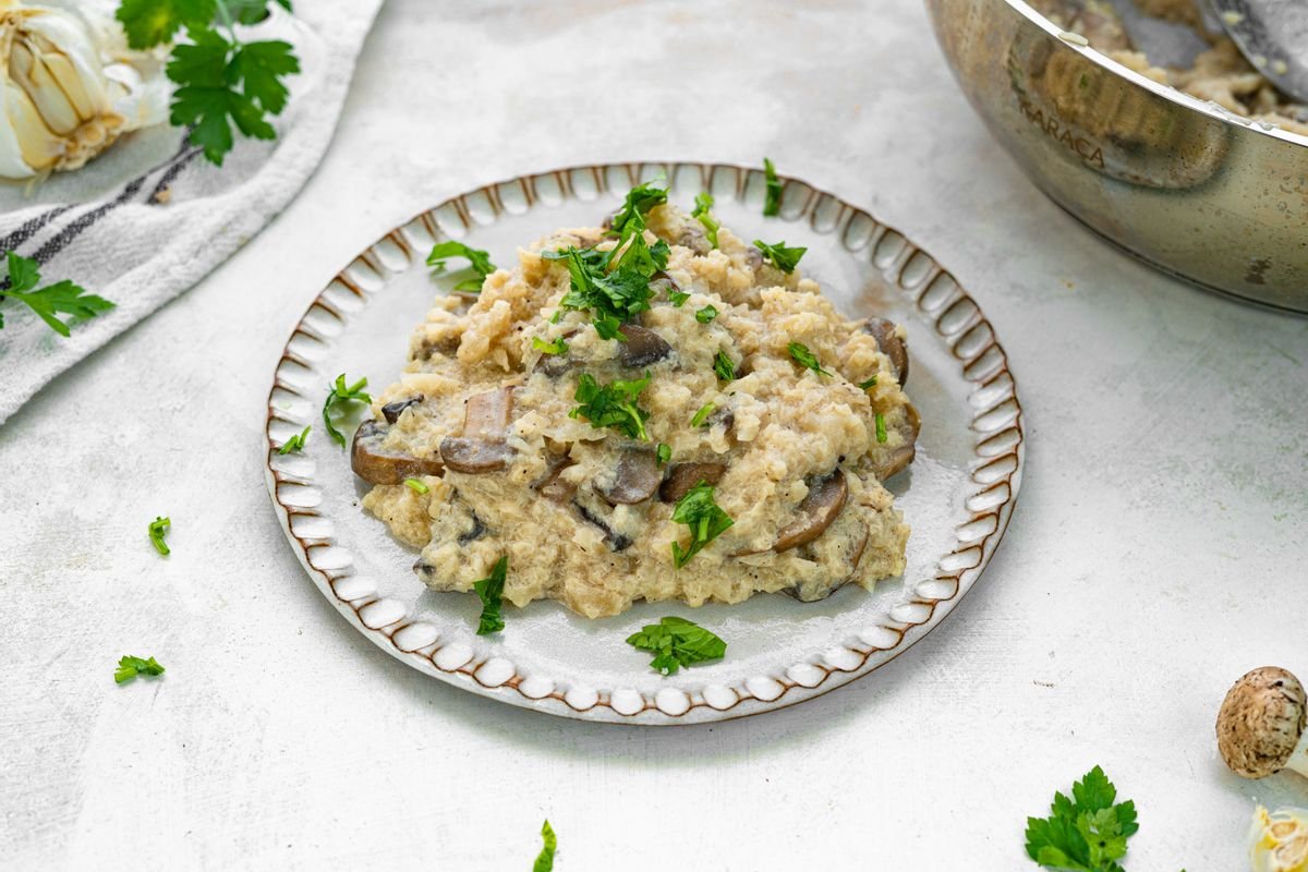 Healthy Whole Food Mushroom Risotto