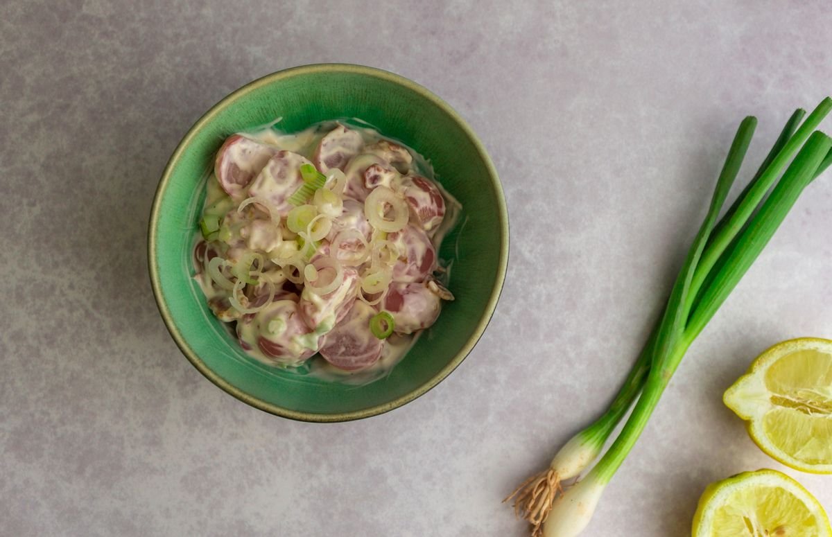 Keto Bacon And Scallion “Potato” Salad