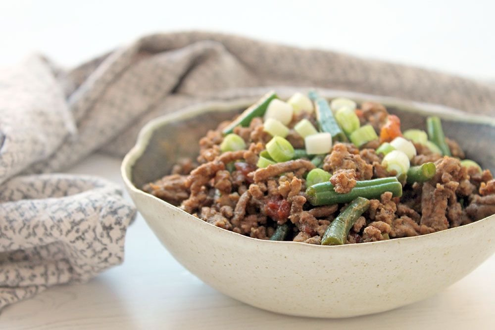 Keto Beef Kheema Pav With Green Beans