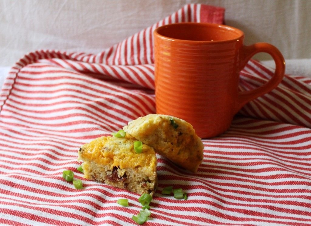 Keto Cheddar Bacon Mug Bread Snack