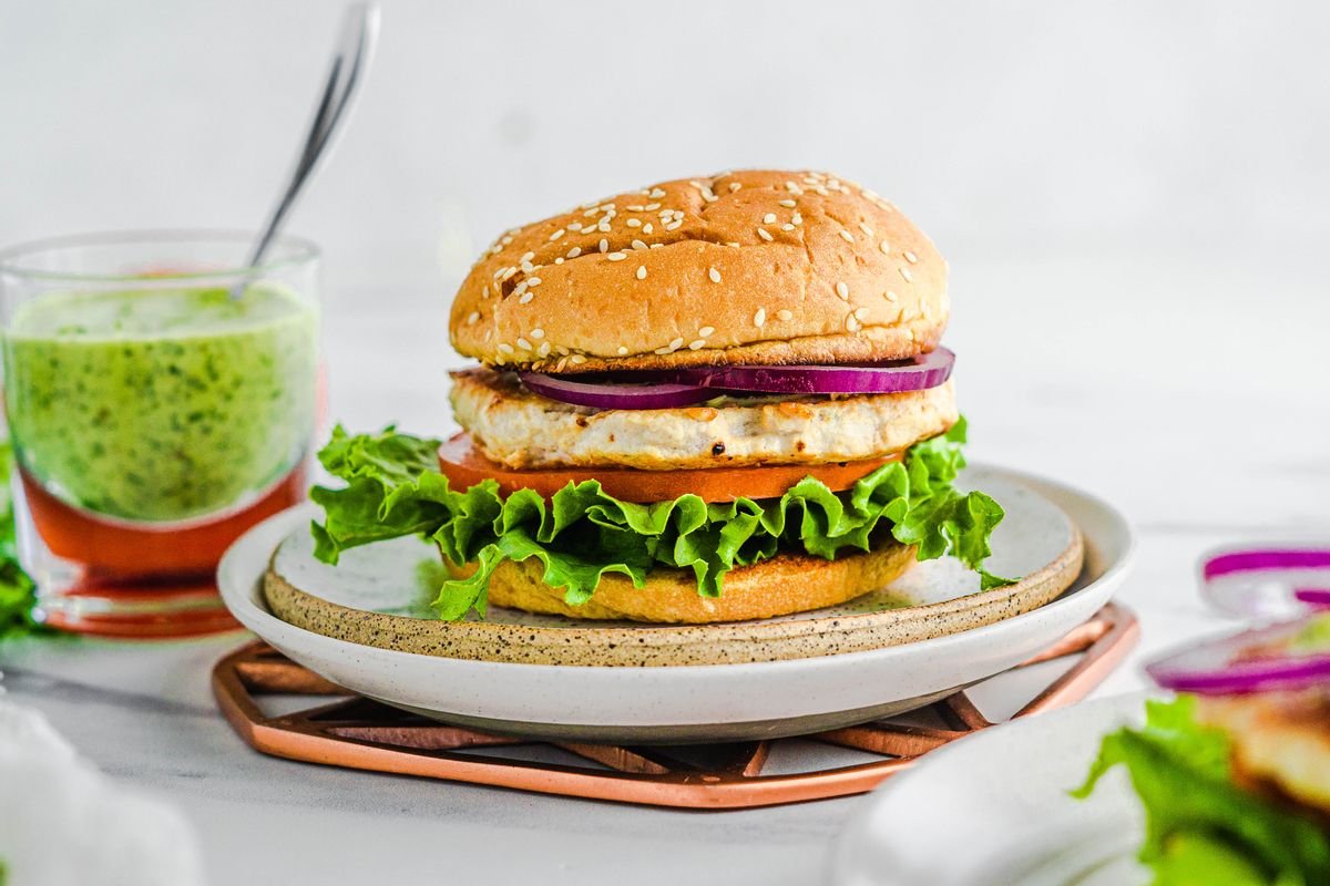 Keto Chicken Burgers with Chermoula Aioli