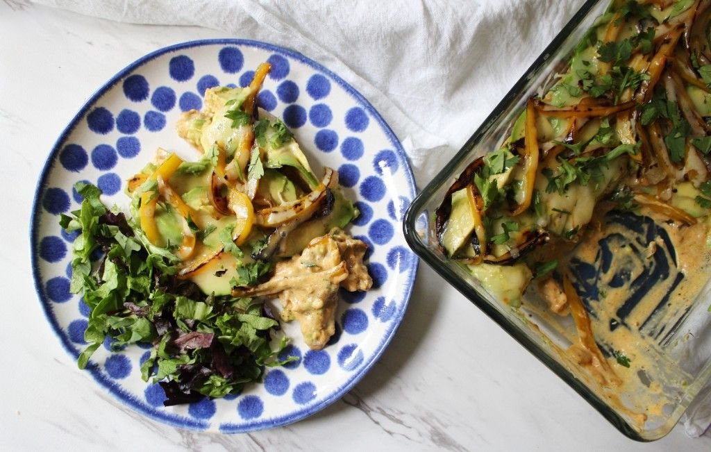 Keto Creamy Chicken Fajita Casserole