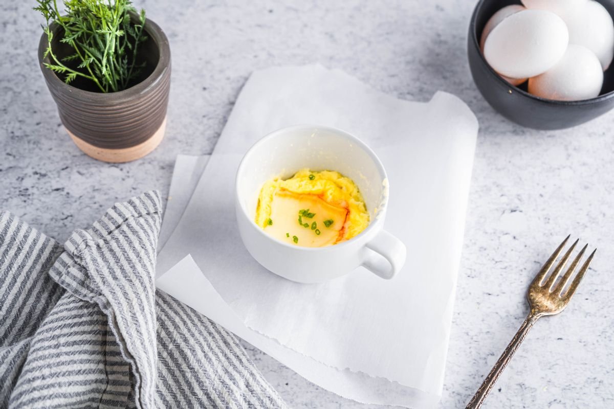 Keto Egg Fast Cheesy Scrambled Egg in a Mug