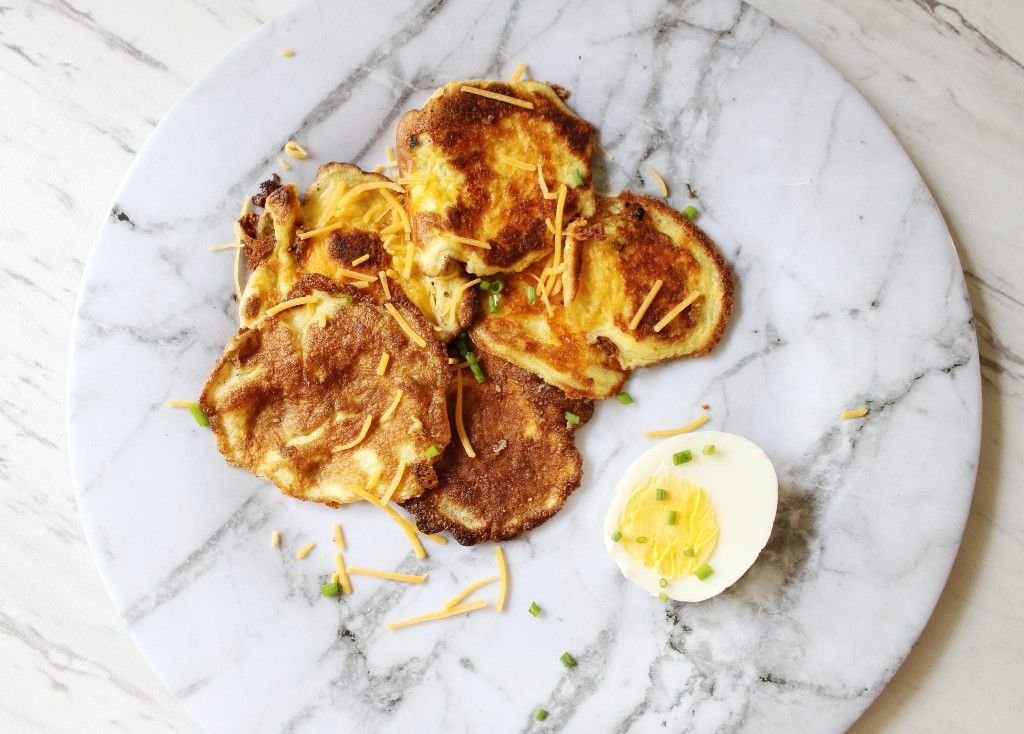 Keto Egg Fast Spicy Cheddar Pancake Bites Meal