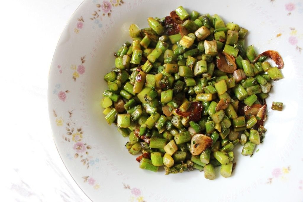 Keto Garlic Diced Asparagus