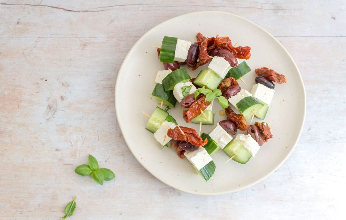 Keto Greek Salad Summer Party Skewers