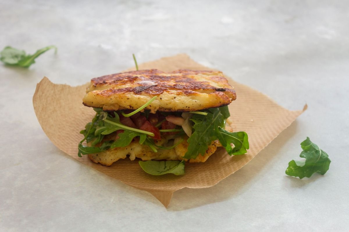 Keto Halloumi Salad Sandwich