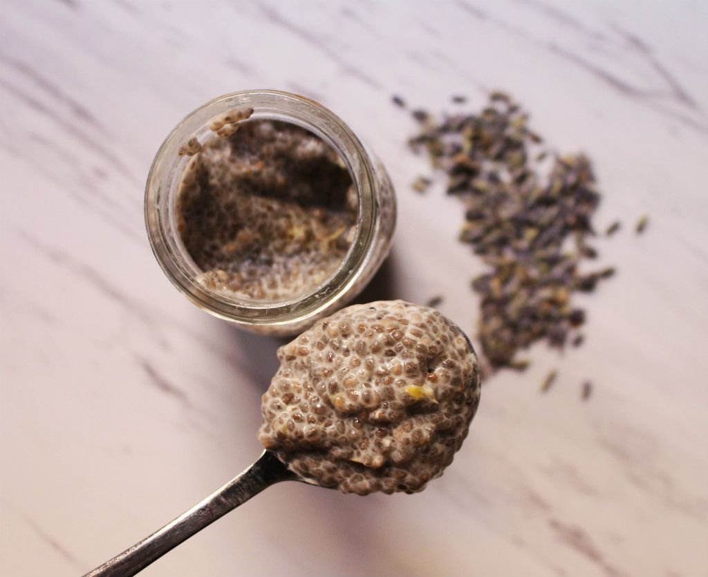 Keto Lemon Lavender Chia Pudding