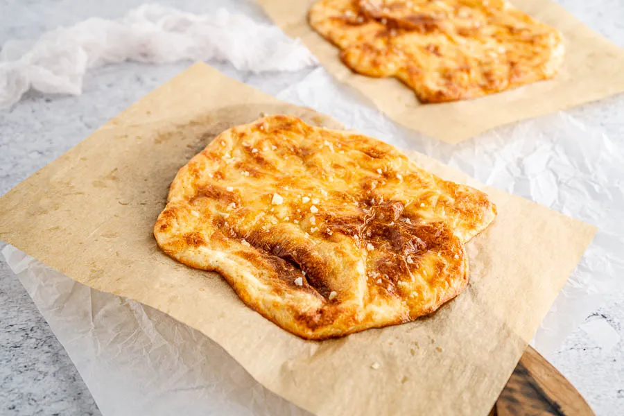Keto Naan Bread with Melted Garlic Butter