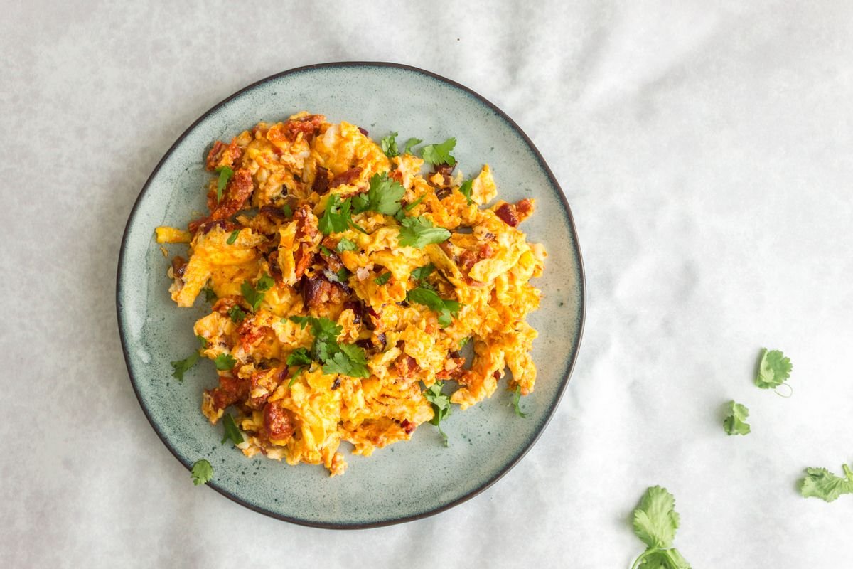 Keto Scrambled Eggs with Chorizo