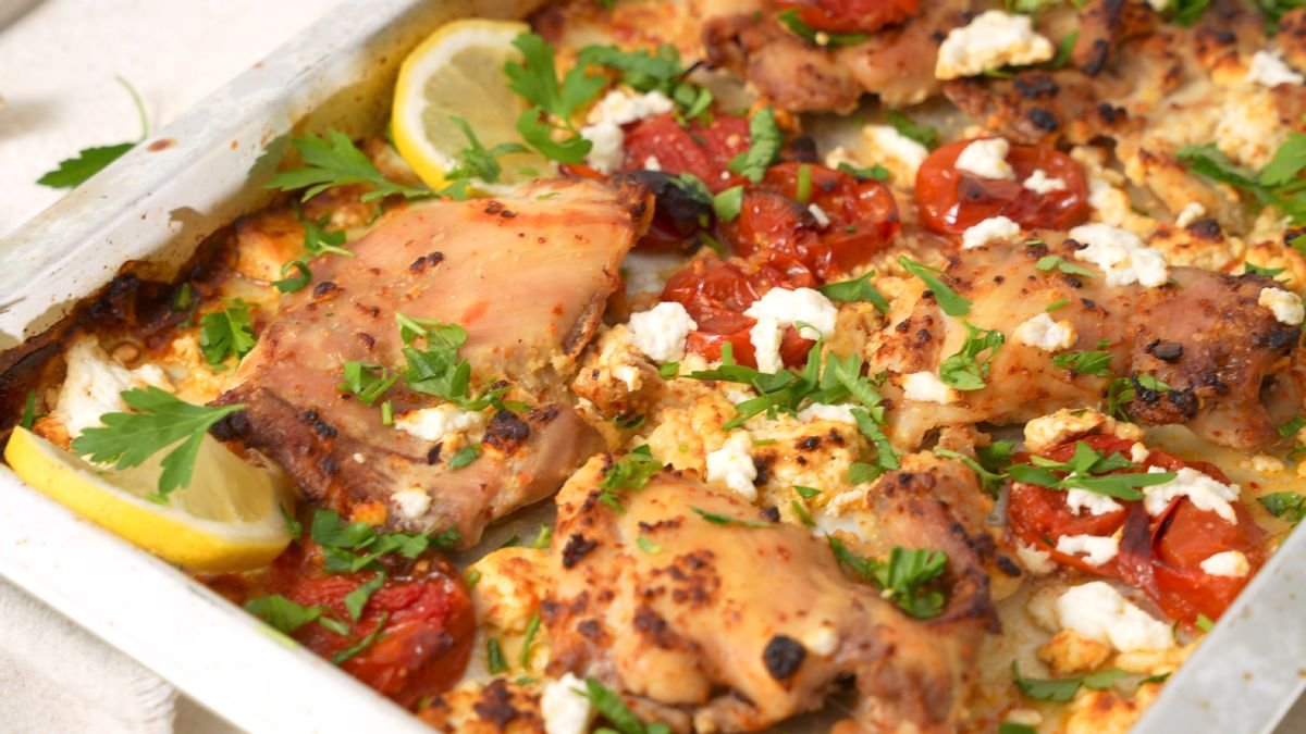 Keto Sheet Pan Feta Chicken