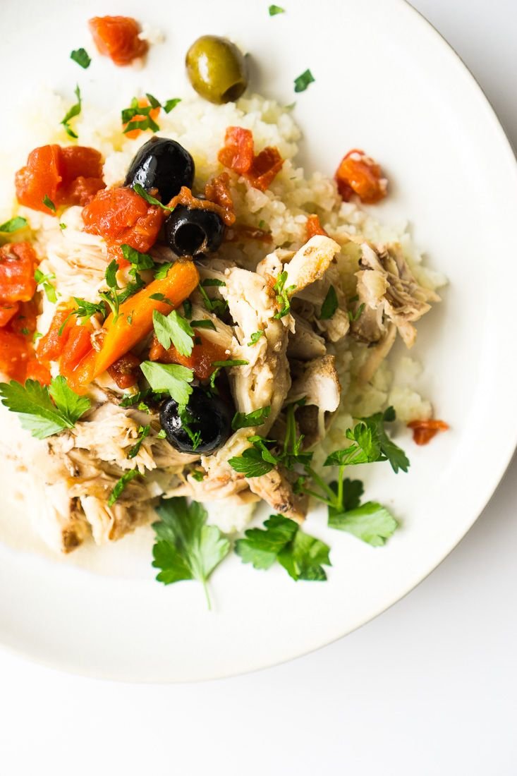 Keto Slow Cooker Moroccan Chicken + Olives