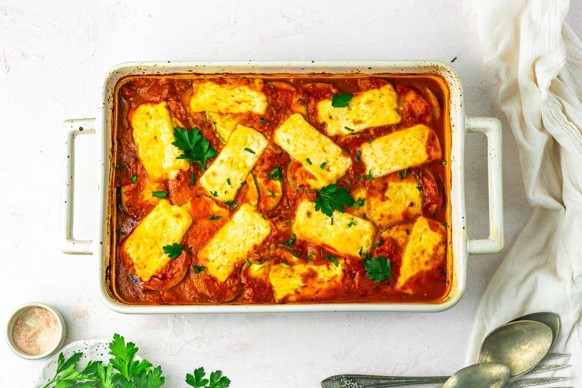 Keto Smoky Tomato & Halloumi Bake