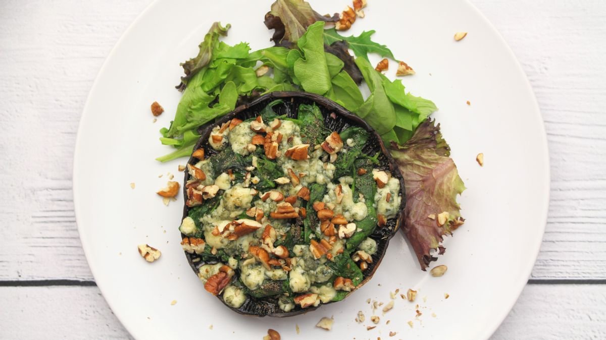 Keto Spinach And Blue Cheese Stuffed Mushrooms