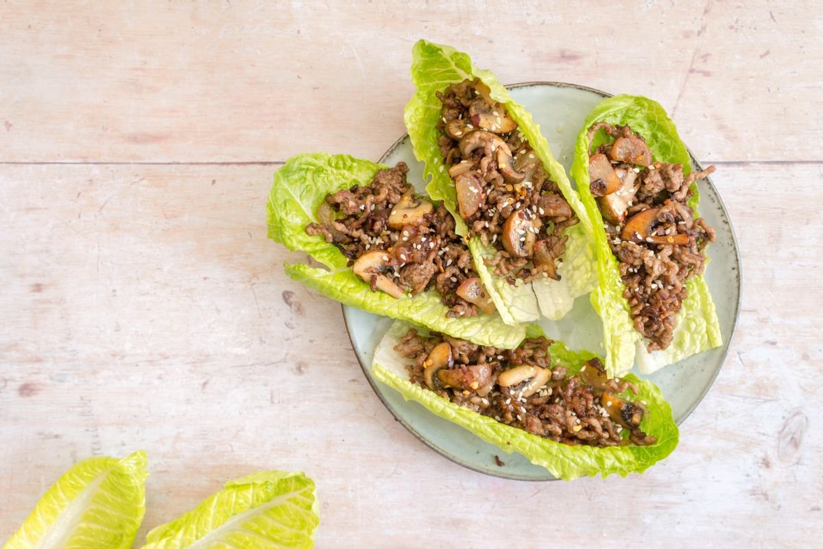 Keto Stir Fry Beef Lettuce Cups