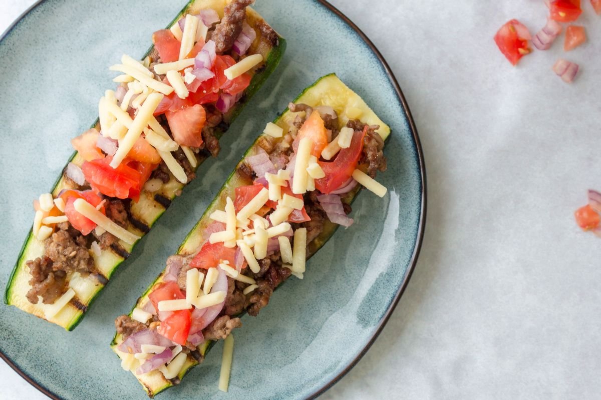 Keto Zucchini Burger Boats