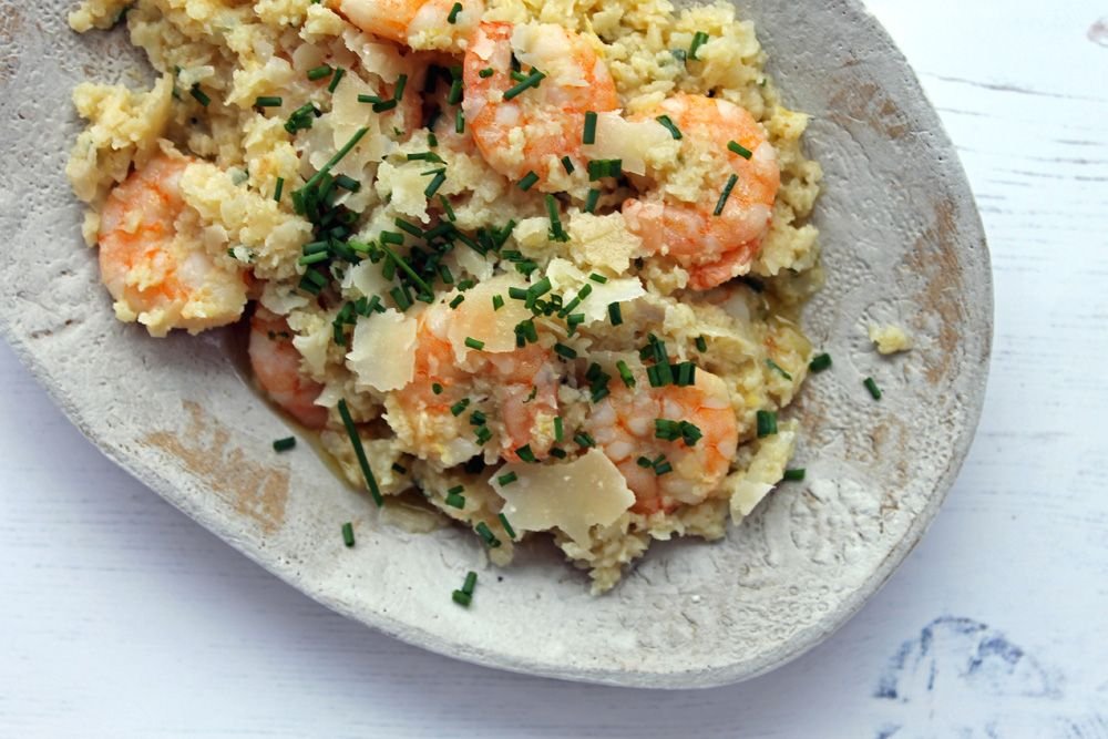 Low Carb Jumbo Shrimp Risotto