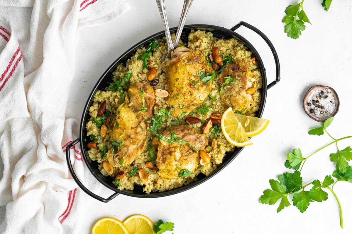 Low Carb Paleo Smoked Chicken and Spiced “Rice”