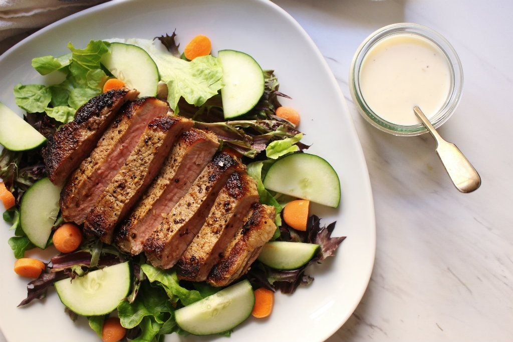 Low Carb Steak Salad with Buttermilk Dressing