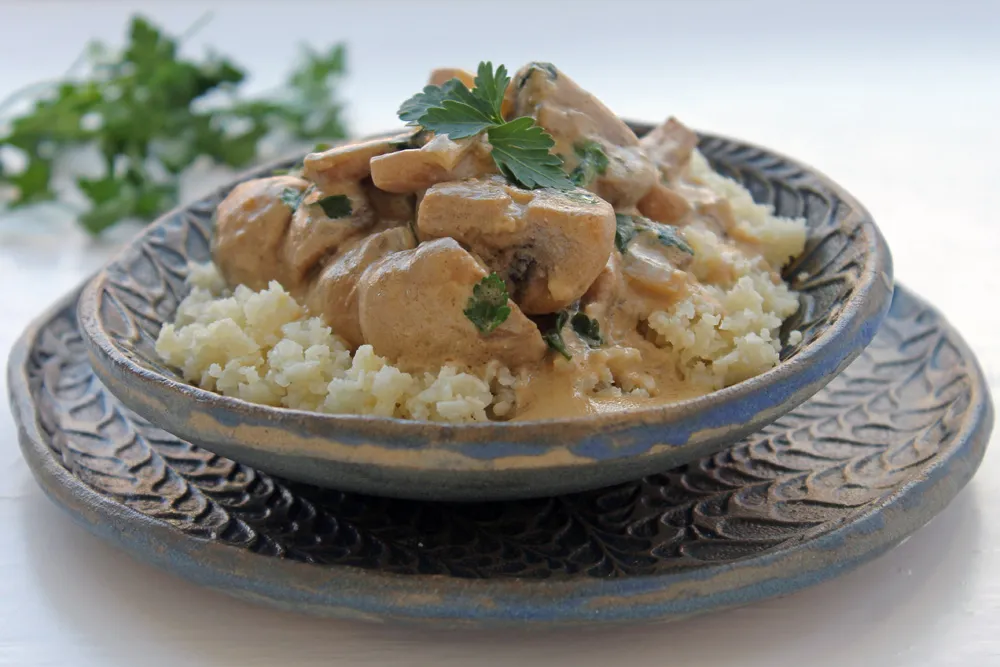 Low Carb Vegetarian Mushroom Stroganoff