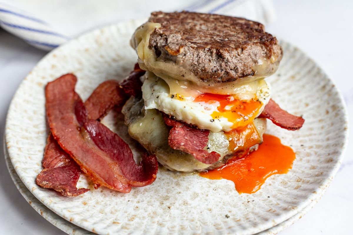 Ultimate Keto Carnivore Reverse Double Beef Burger